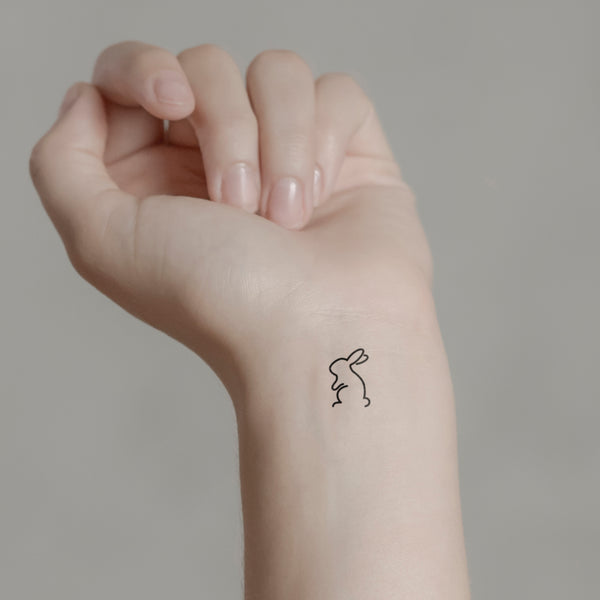 Little surprised rabbit Temporary tattoos minink