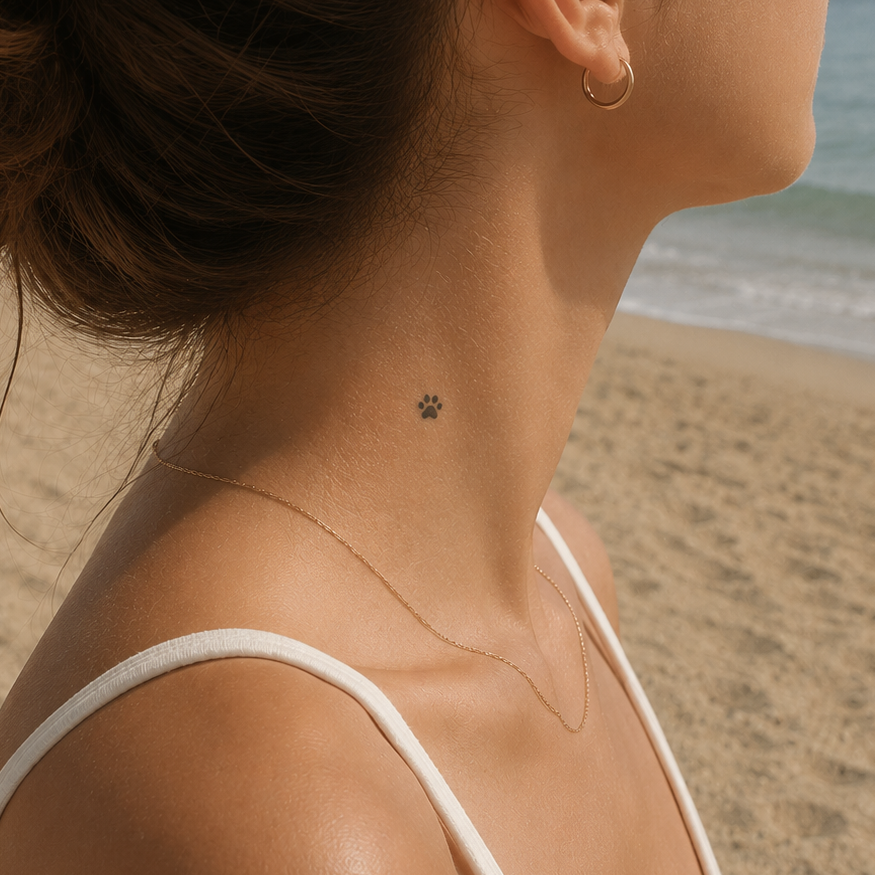 Pfötchen Tattoo von minink, der Marke für temporäre Tattoos.