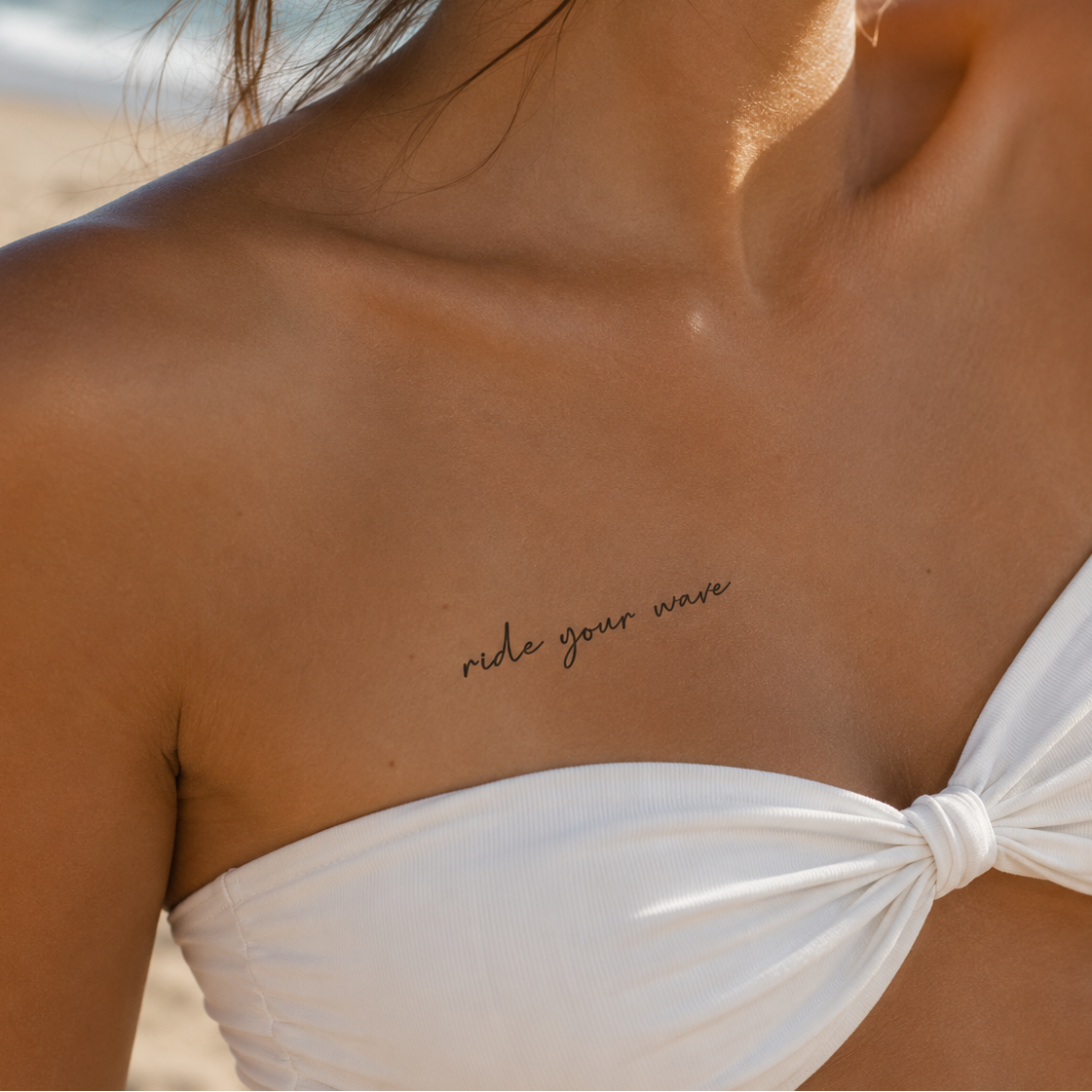 ride your wave Tattoo von minink, der Marke für temporäre Tattoos.