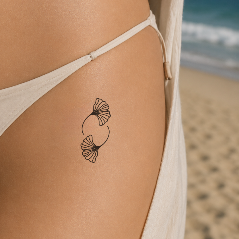Temporäres Tattoo von minink: Ginkgo-Duo Tattoo