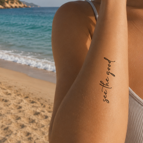 See the good Tattoo von minink, der Marke für temporäre Tattoos.