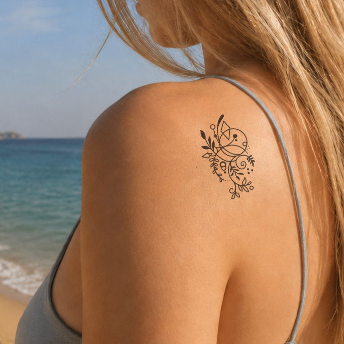 Temporäres Tattoo von minink: Botanische Spirale