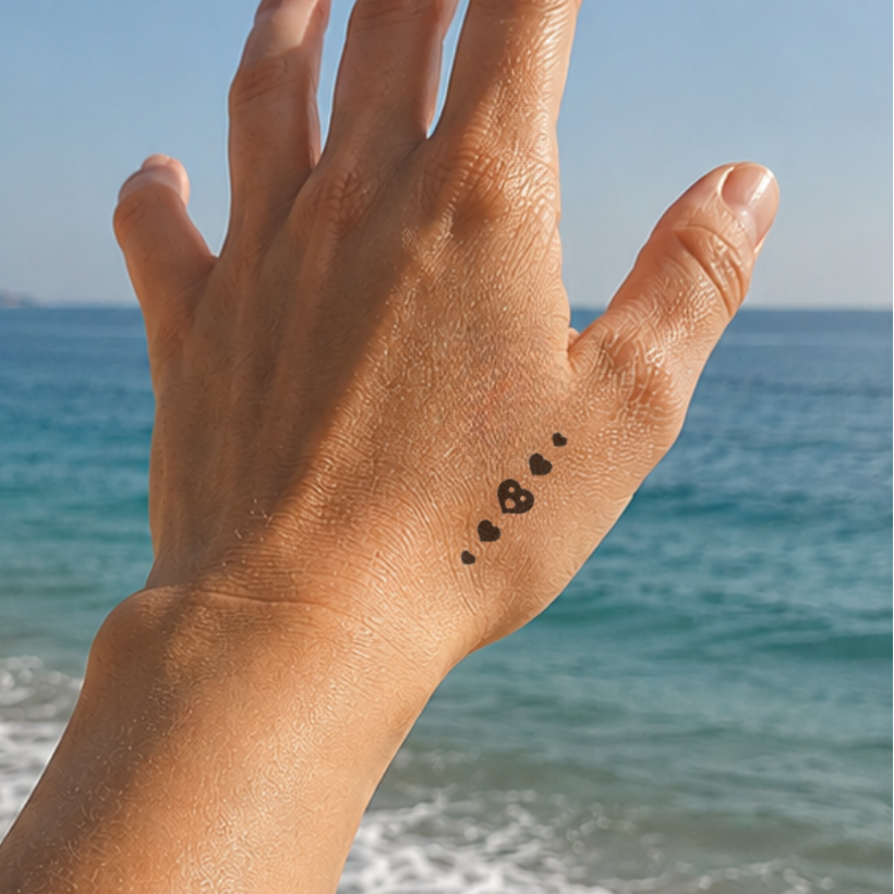 Temporäres Tattoo von minink: Herz Tattoos fürs Handgelenk