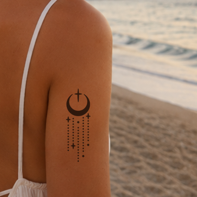 Temporäres Tattoo von minink: Mond Ornament