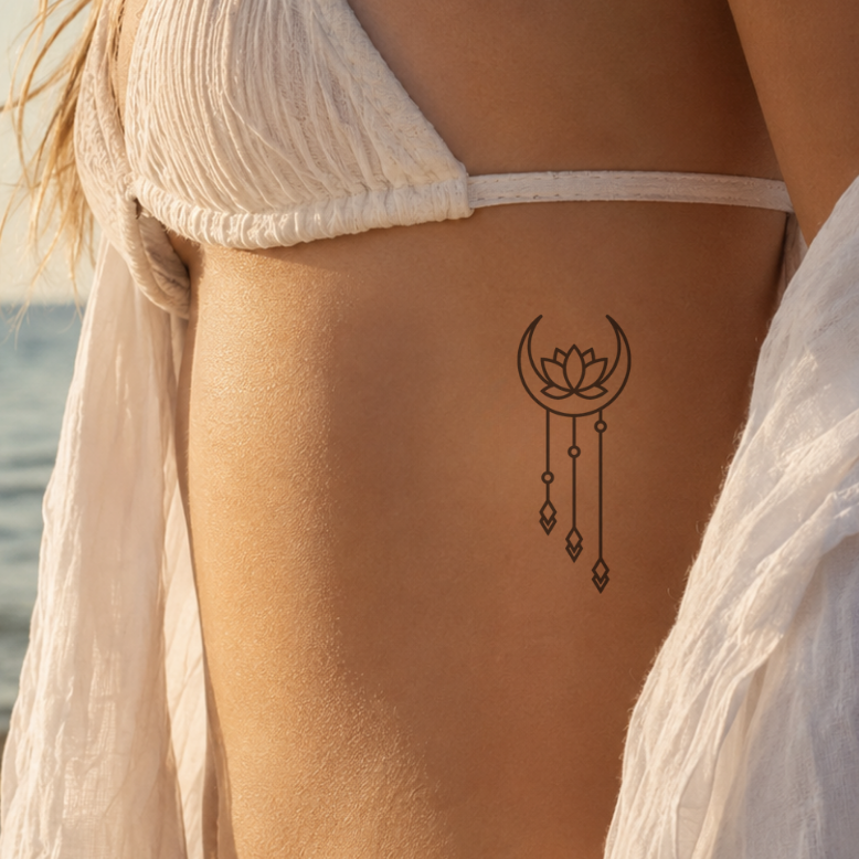 Temporäres Tattoo von minink: Ornament Lotusblume