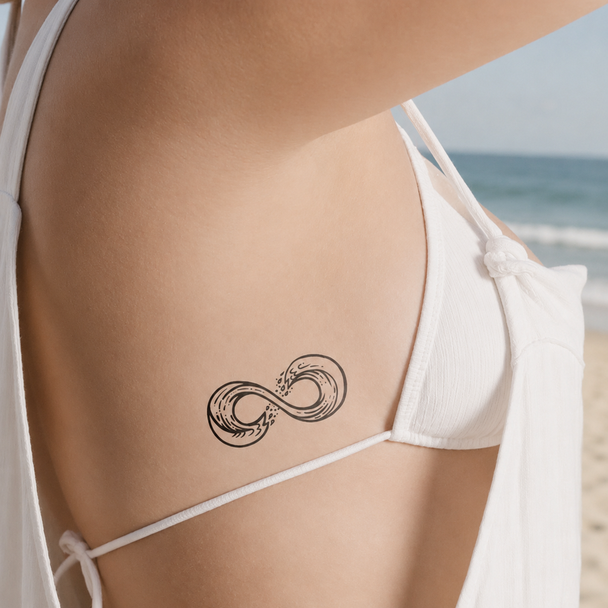 Temporäres Tattoo von minink: Welle der Unendlichkeit
