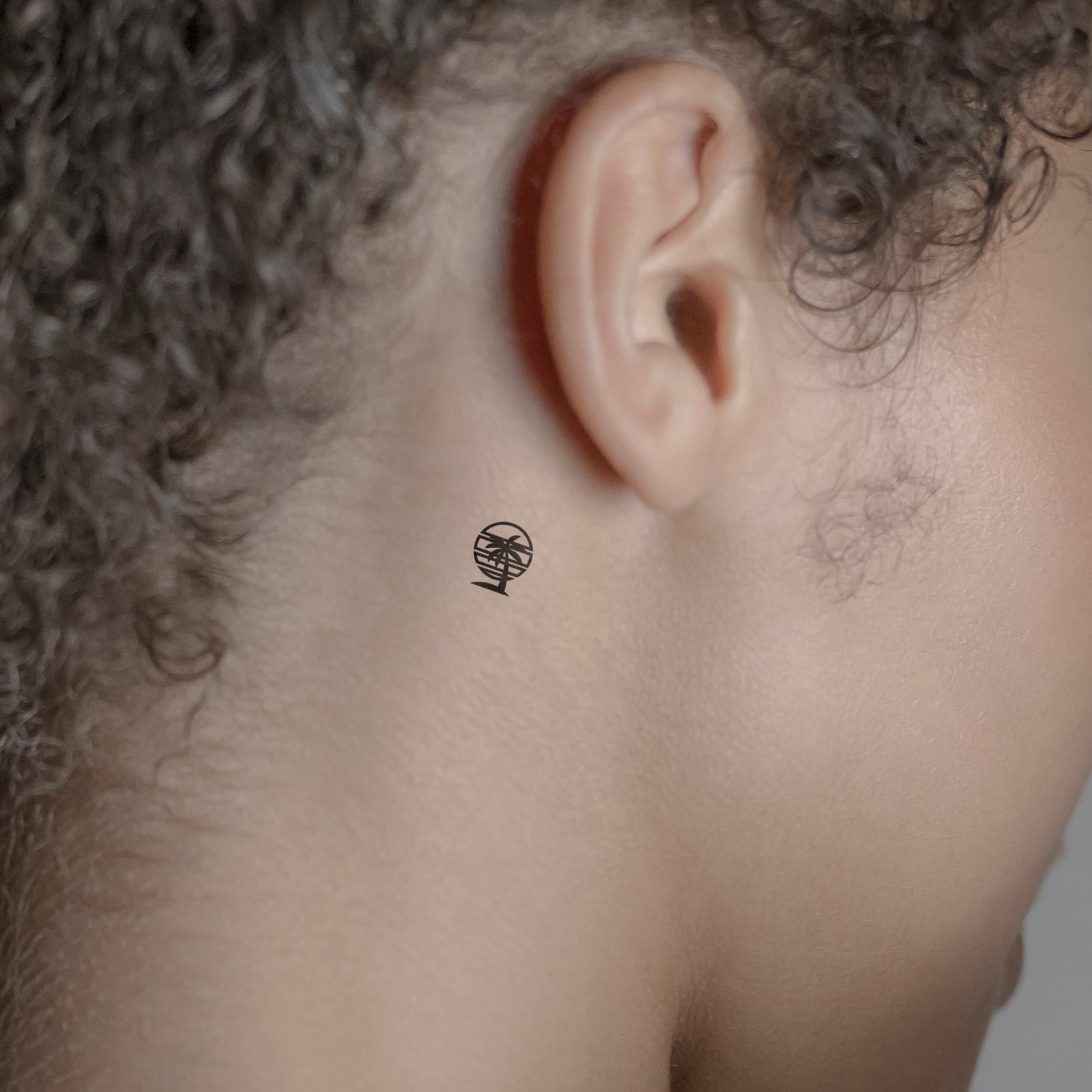 Temporäres Tattoo von minink: Palme Sonnenuntergang