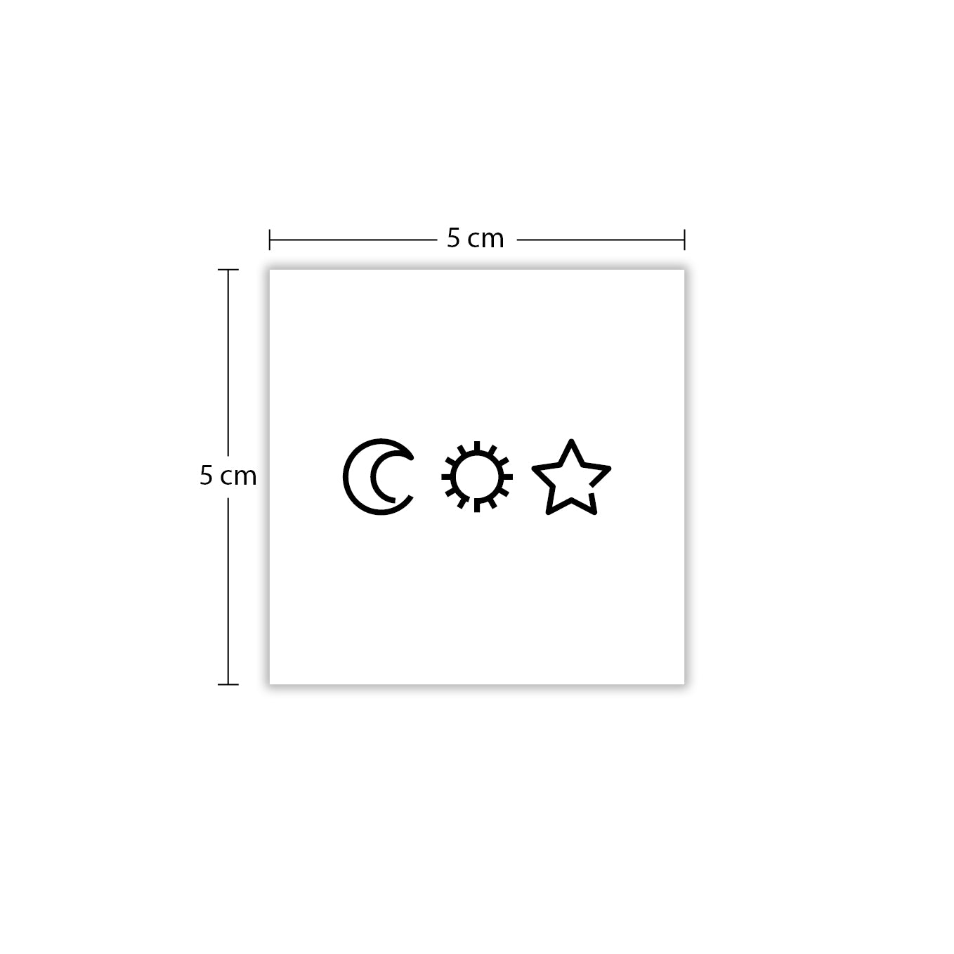 Temporäres Tattoo von minink: Mond, Sonne und Stern minimalistisch