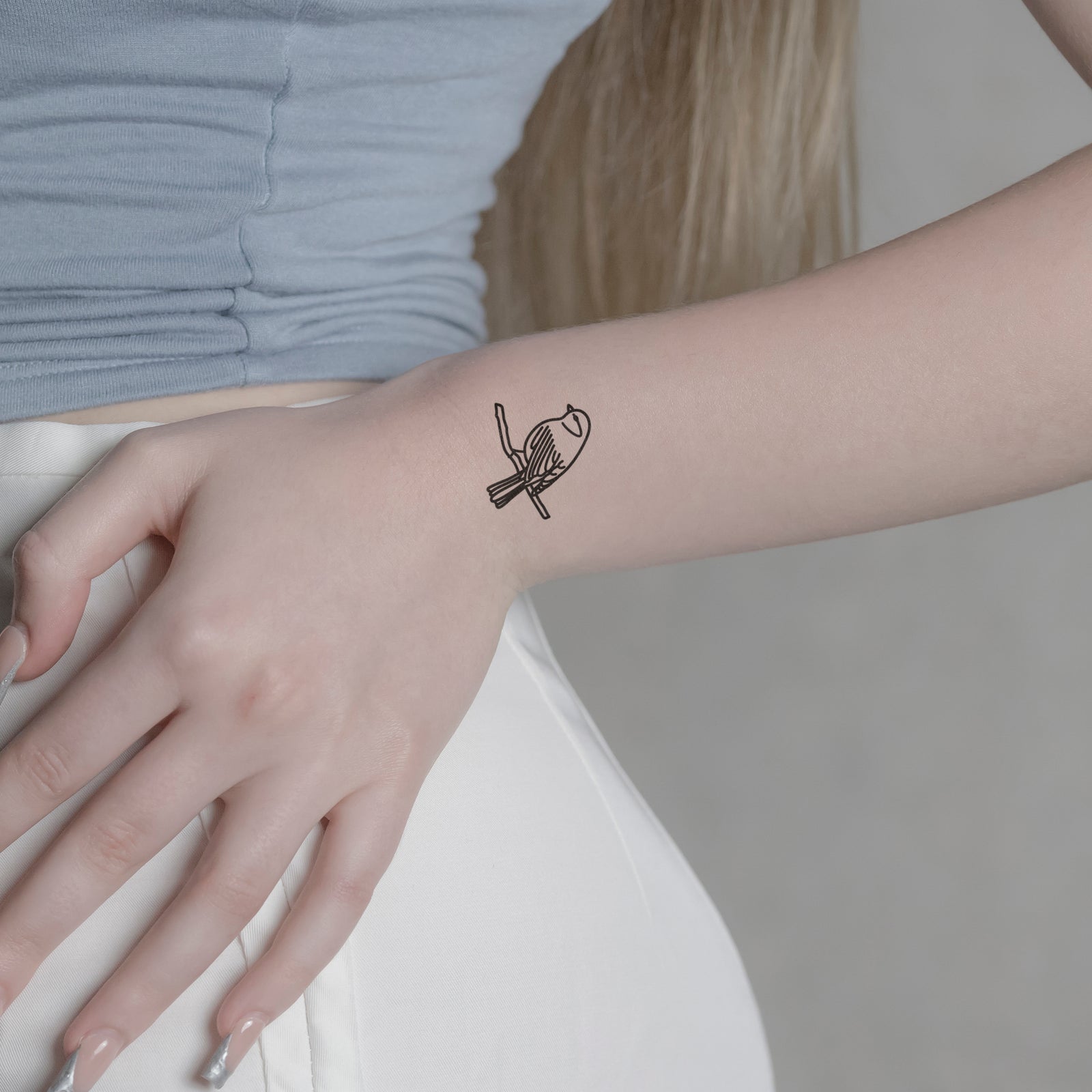 Temporäres Tattoo von minink: Vogel auf Zweig