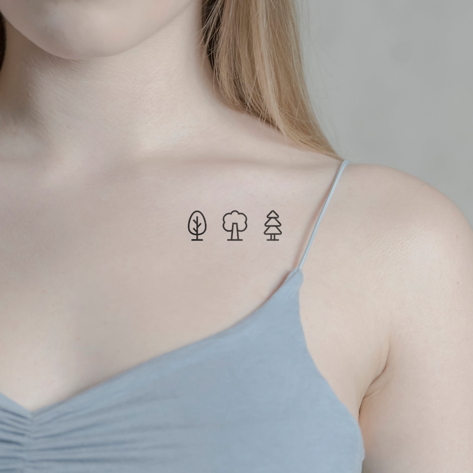 Temporäres Tattoo von minink: Drei minimalistische Bäume