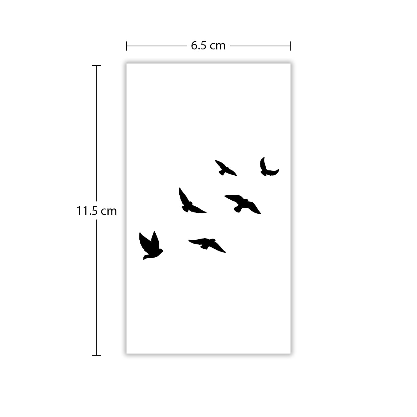 Temporäres Tattoo von minink: Sechs fliegende Vögel