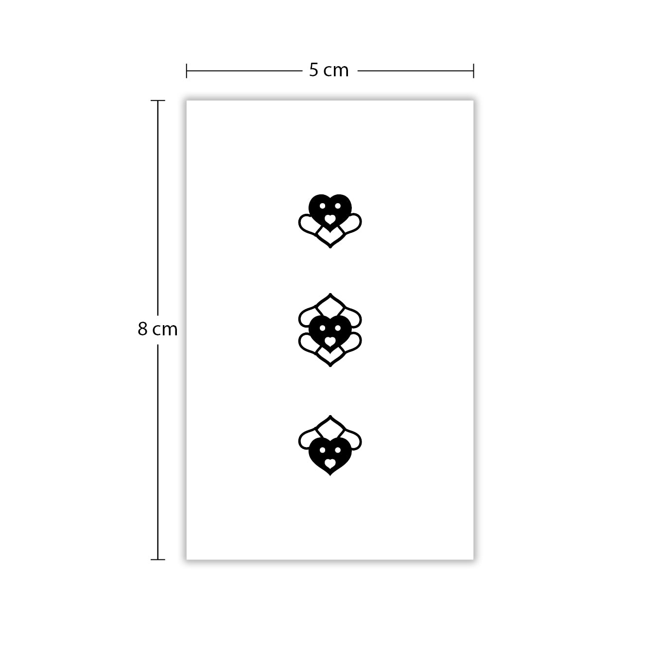 Temporäres Tattoo von minink: Herzen mit subtiler Dynamik