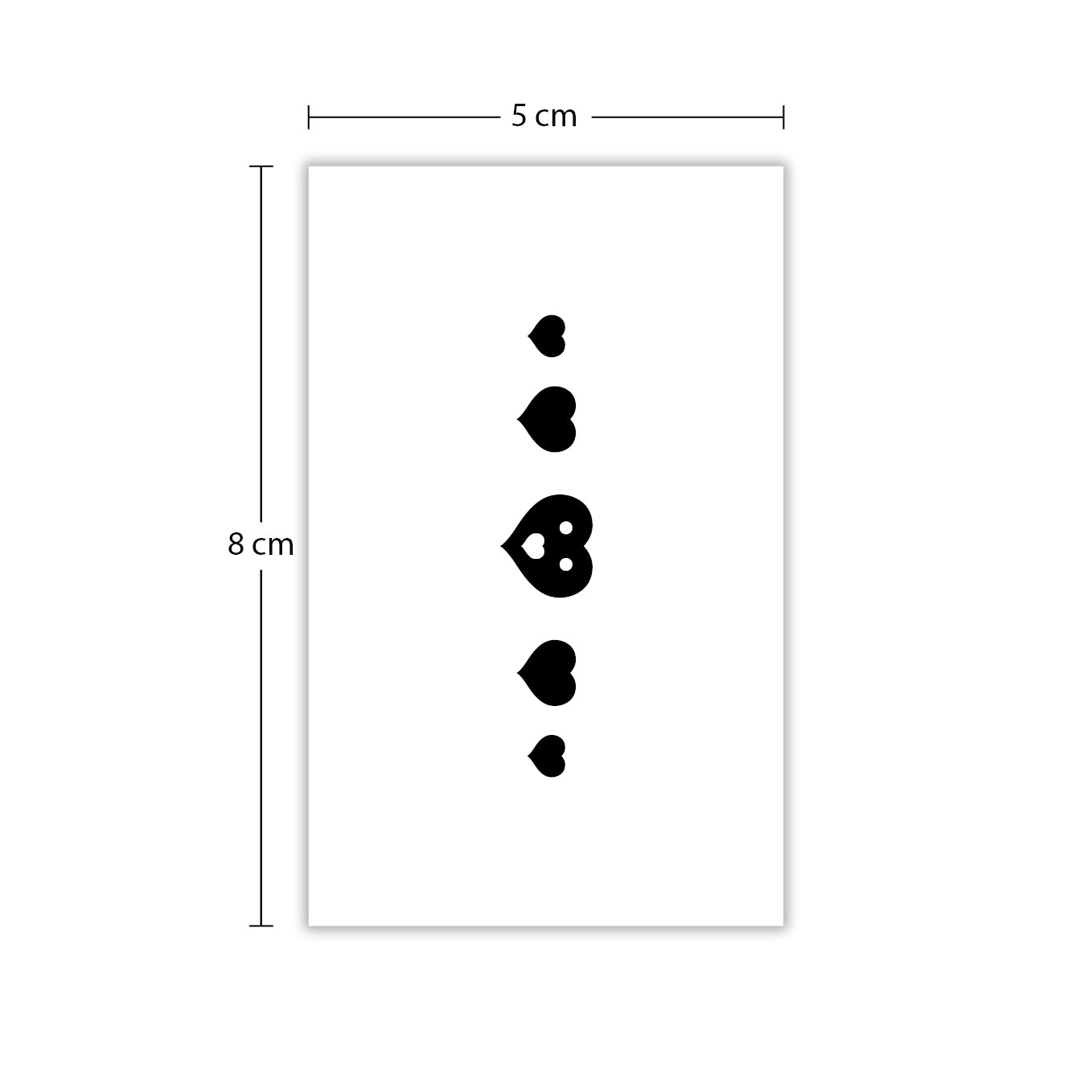 Temporäres Tattoo von minink: Herzformen in zarter Linienführung