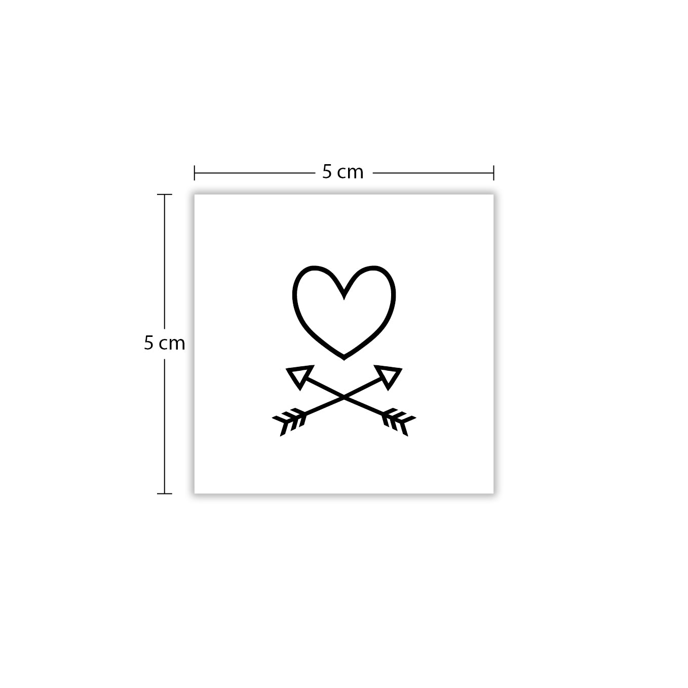 Temporäres Tattoo von minink: Herz mit gekreuzten Pfeilen