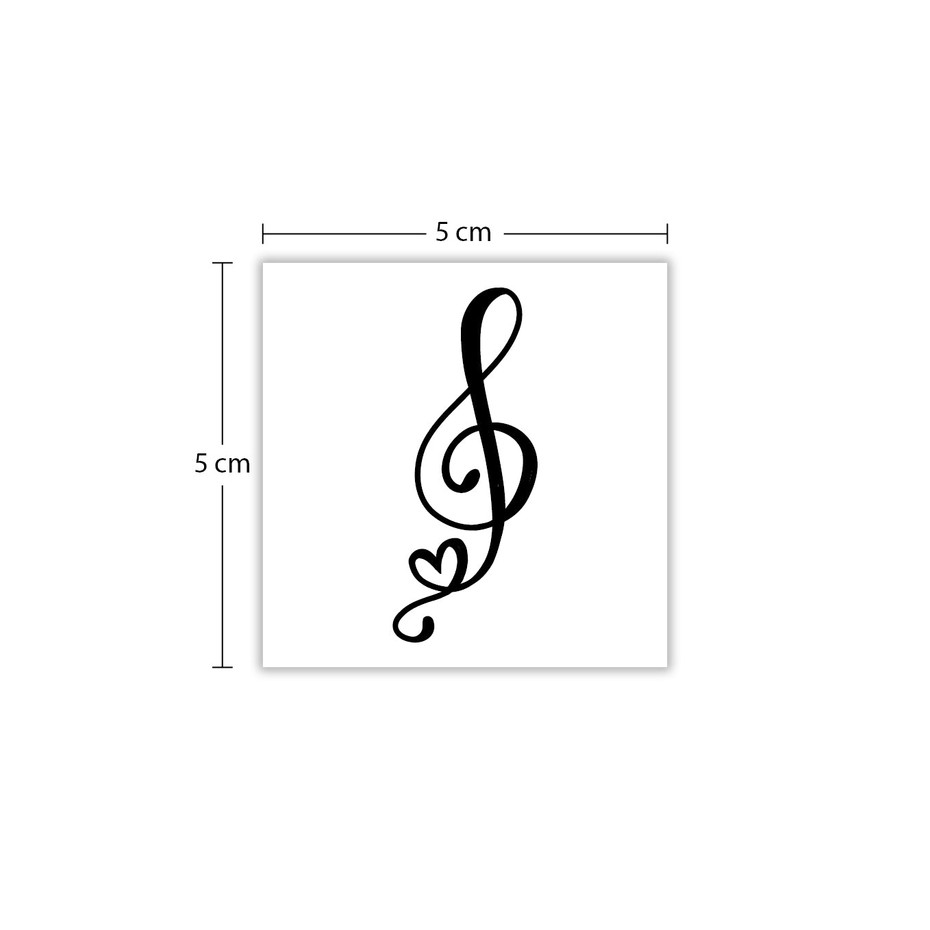 Temporäres Tattoo von minink: Kurviger Notenschlüssel mit Herz