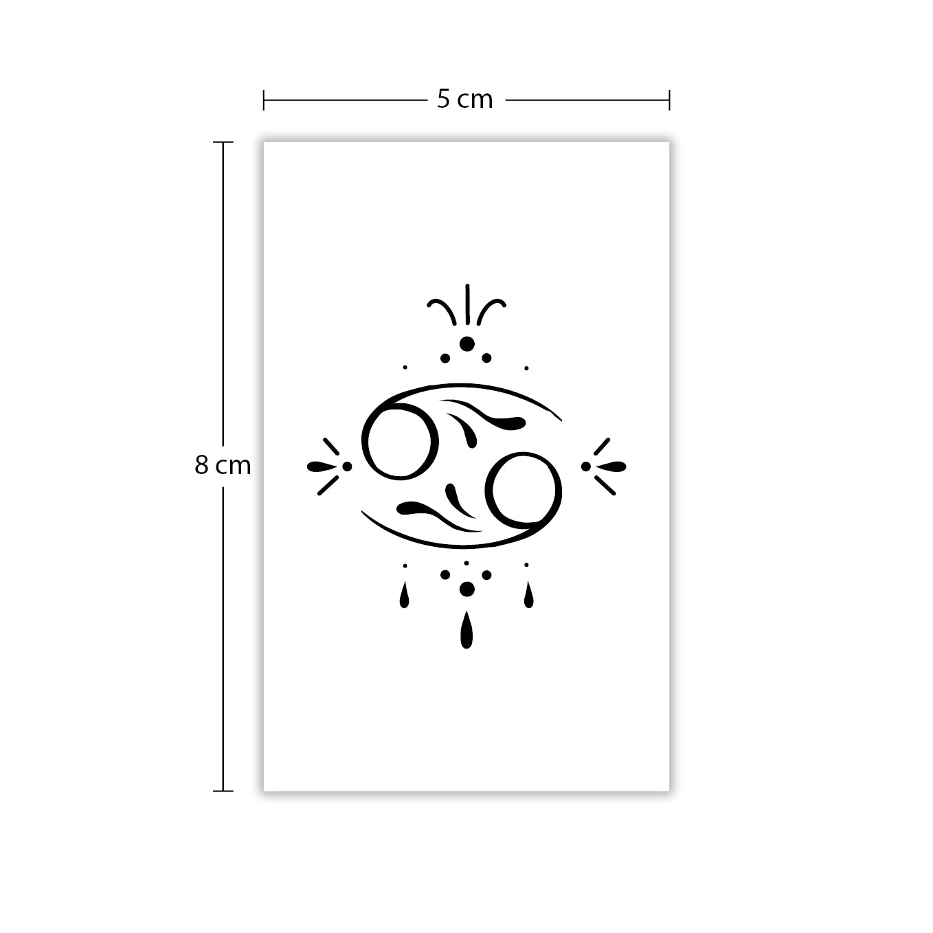 Temporäres Tattoo von minink: Sternzeichen Krebs in kalligrafischer Schrift