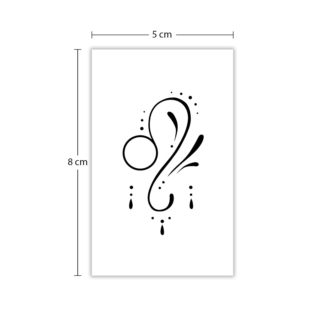 Temporäres Tattoo von minink: Sternzeichen Löwe in kalligrafischer Schrift