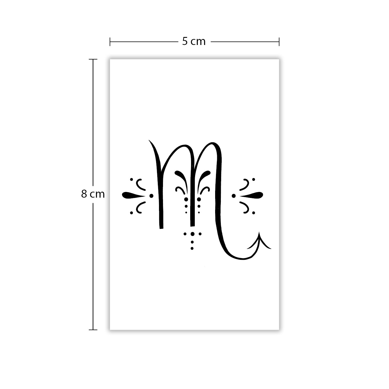 Temporäres Tattoo von minink: Sternzeichen Skorpion in kalligrafischer Schrift
