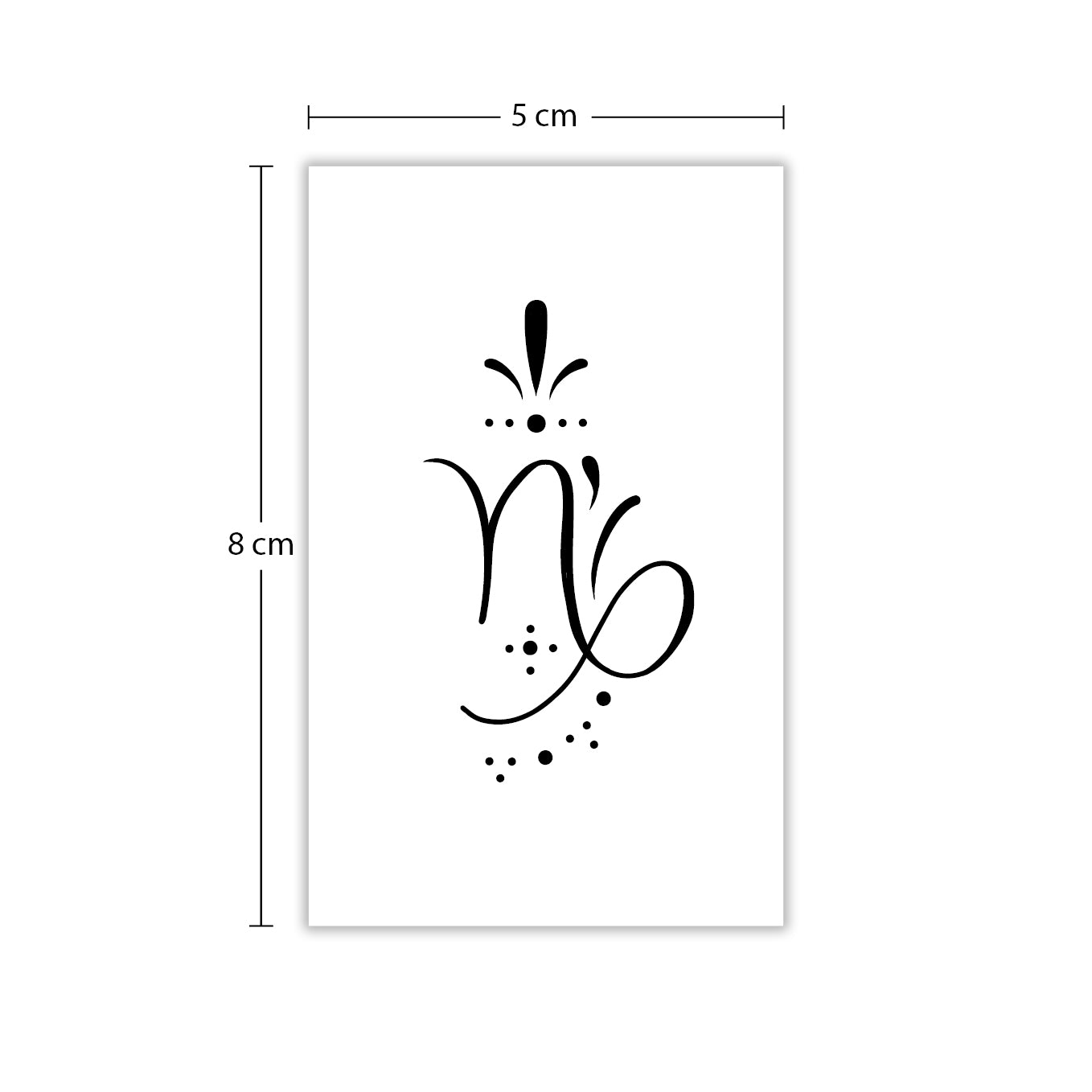 Temporäres Tattoo von minink: Sternzeichen Steinbock in kalligrafischer Schrift