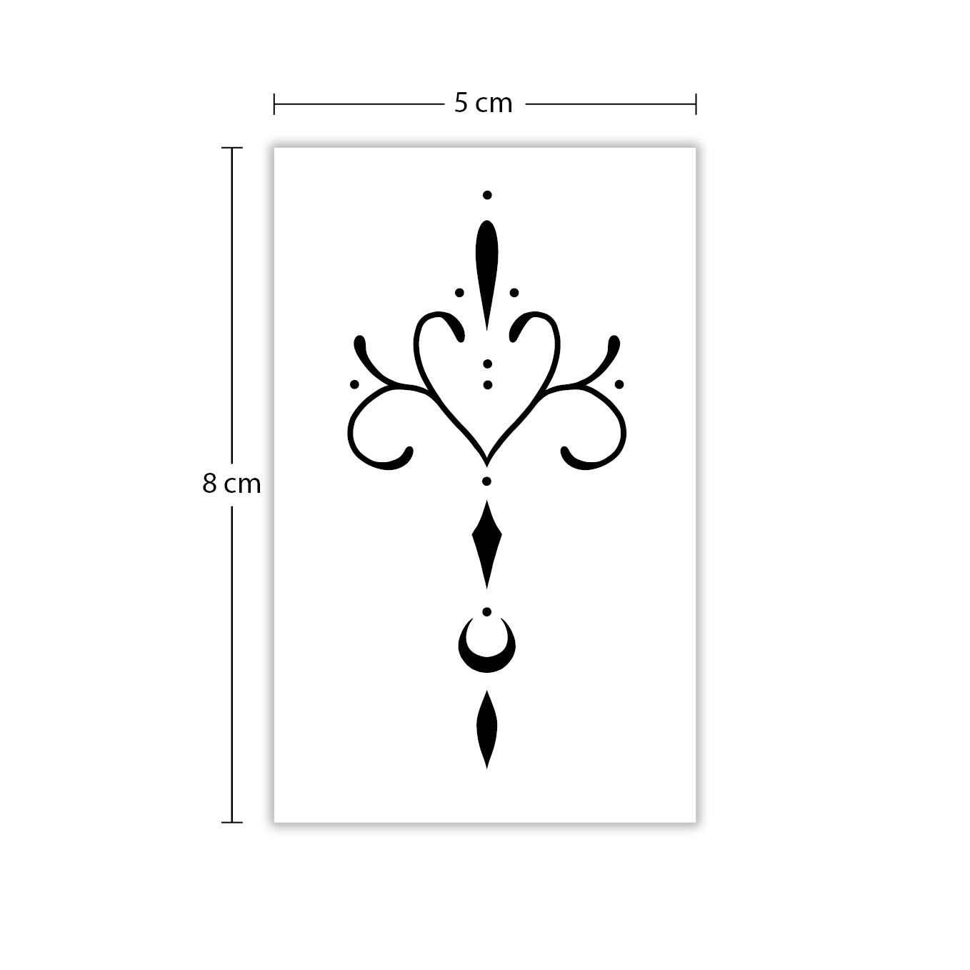 Temporäres Tattoo von minink: Barocke Herzform mit floraler Spitze
