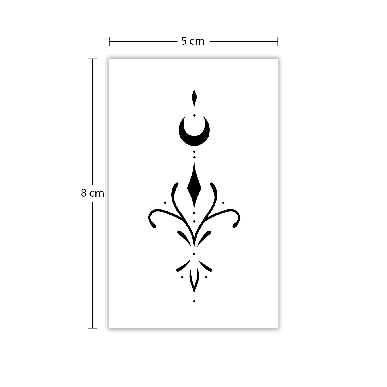 Temporäres Tattoo von minink: Mondornament mit floraler Spiegelung