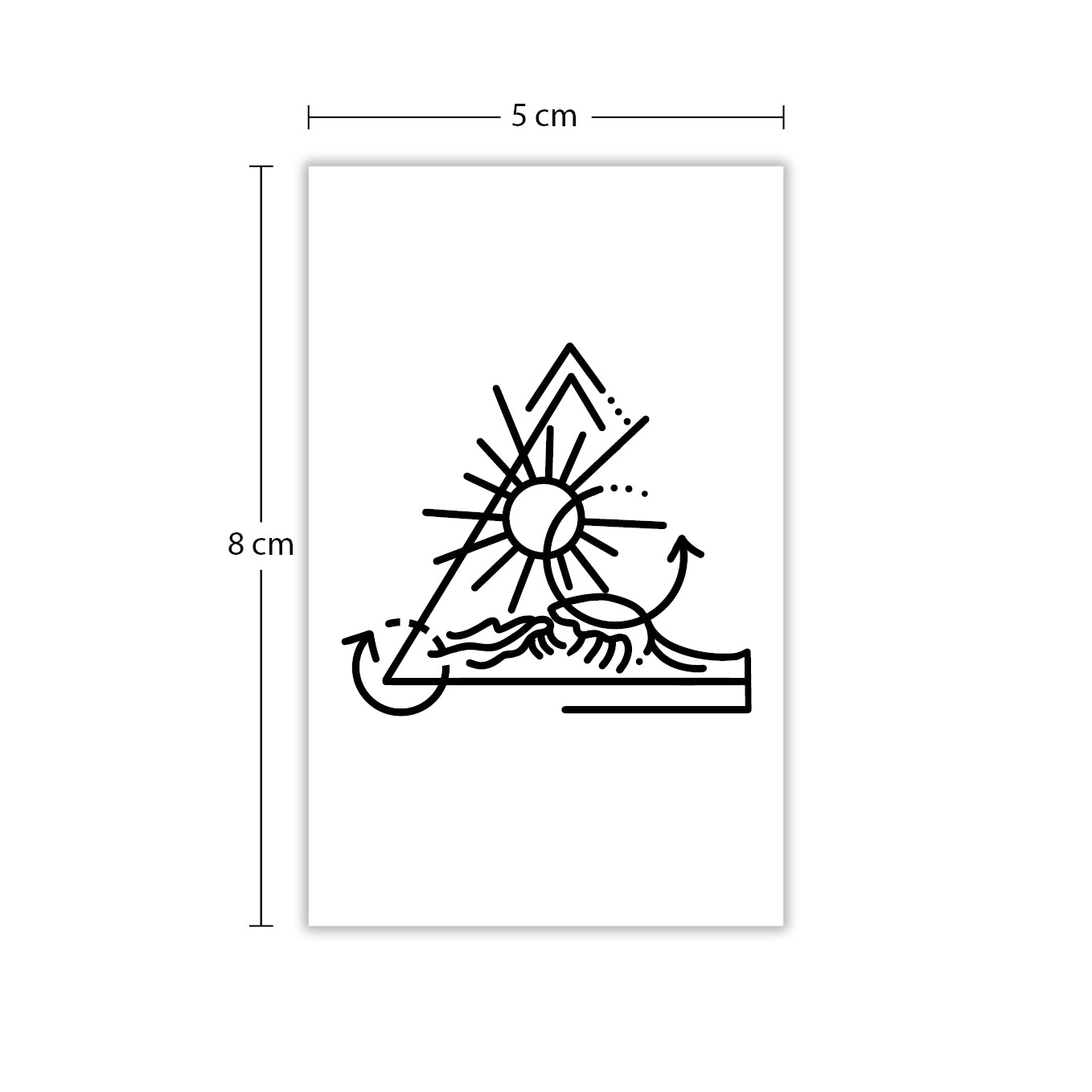 Temporäres Tattoo von minink: Mystische Sonne im Dreieck