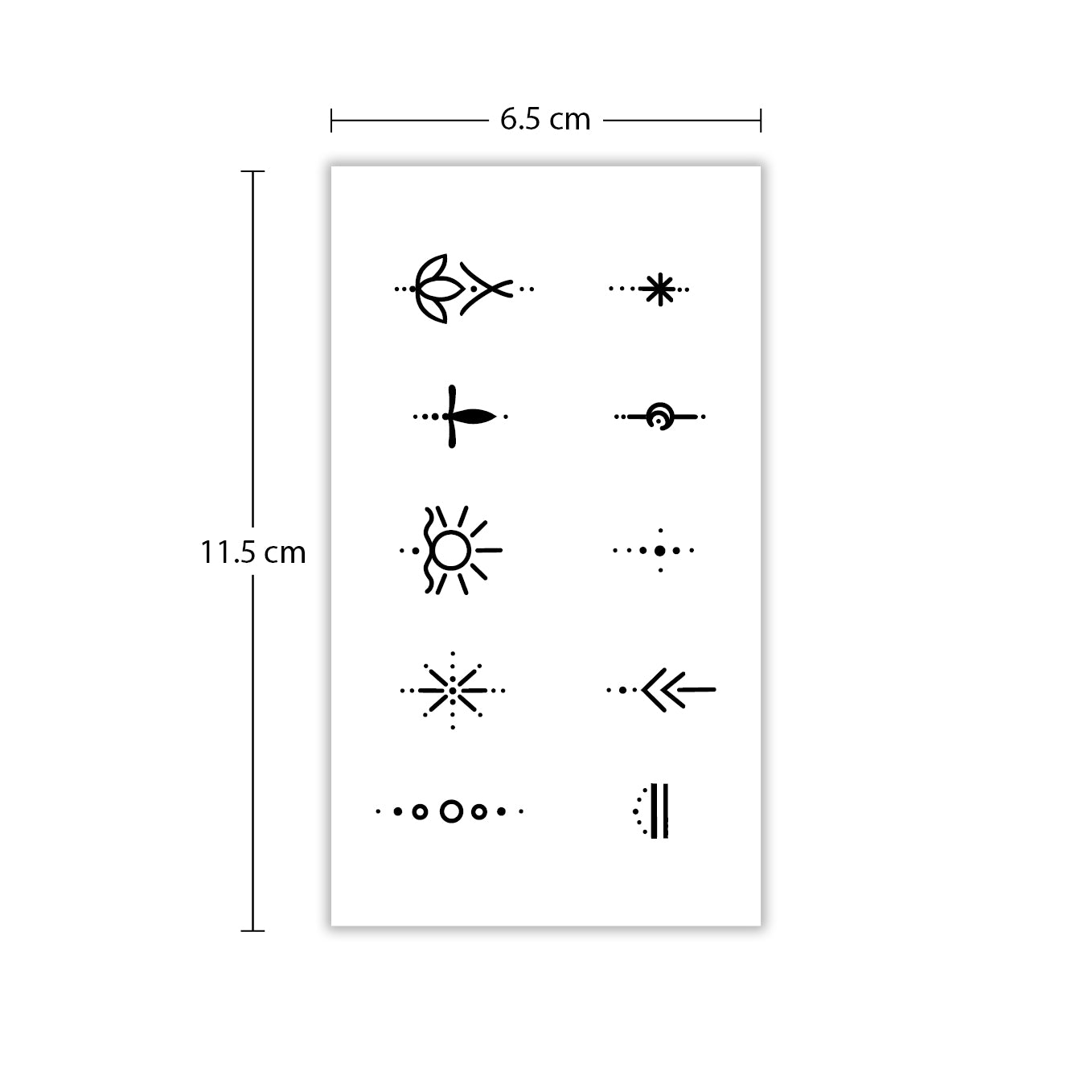 Temporäres Tattoo von minink: Mini-Tattoo-Bogen „Mystic Elements“
