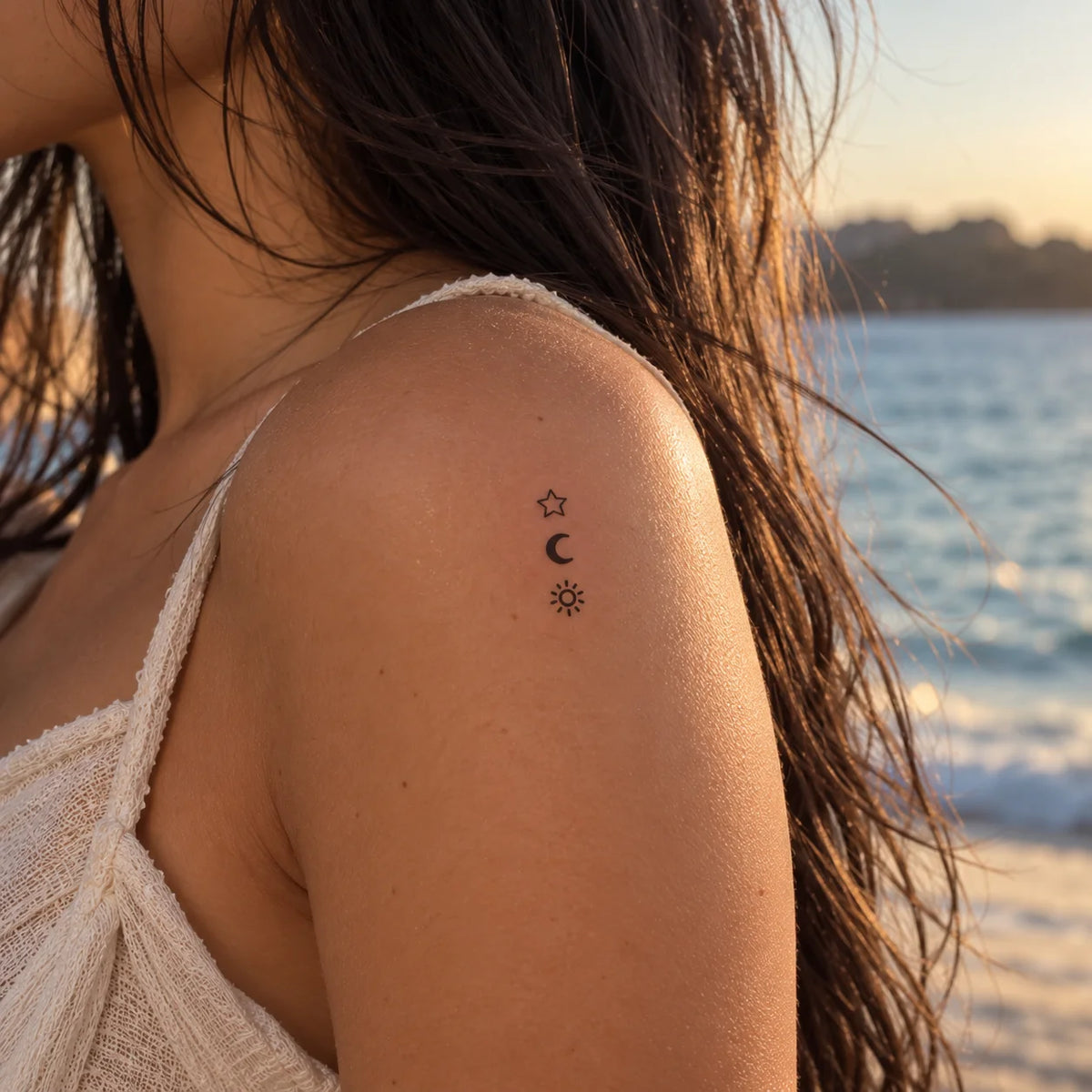 Star, moon and sun