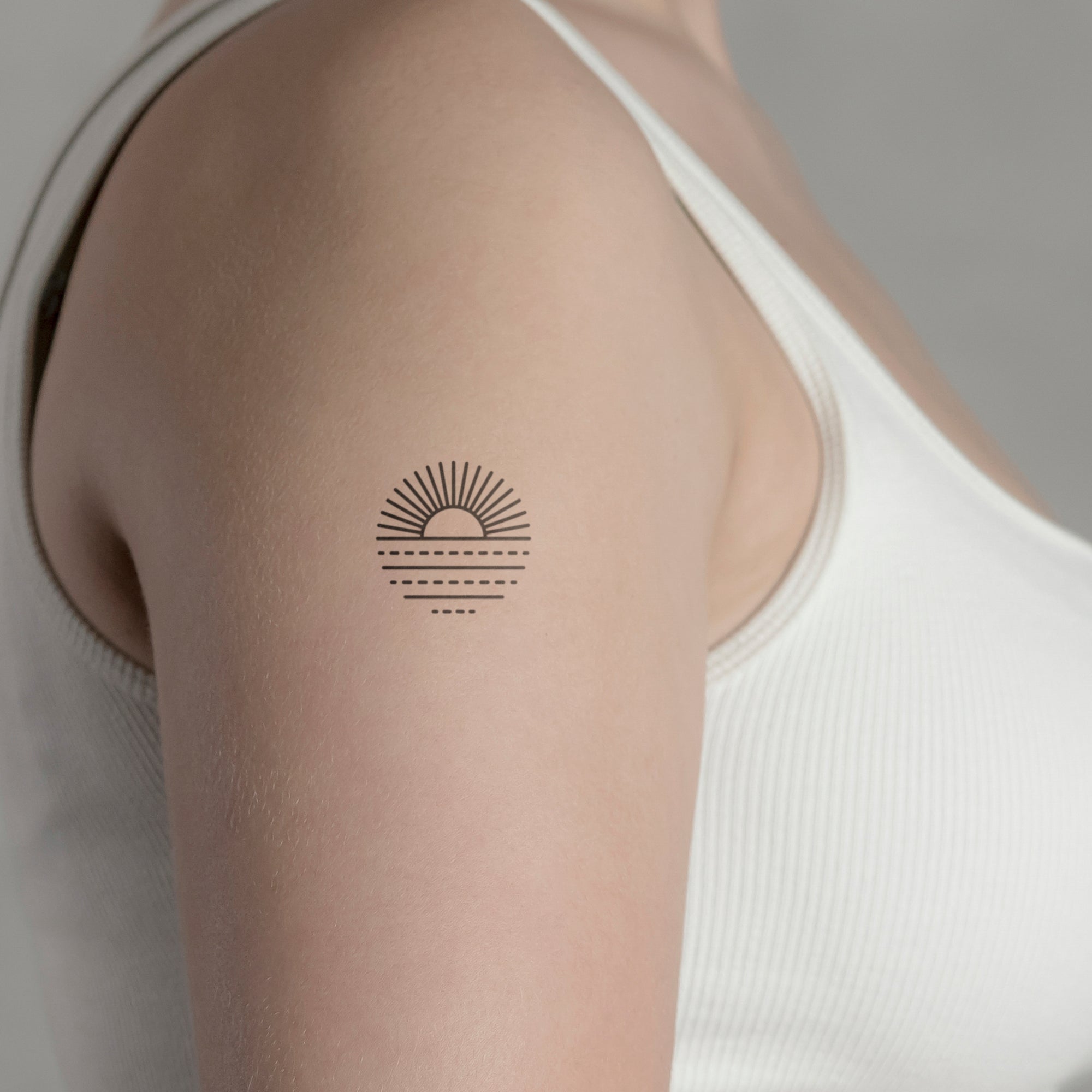 Minimalist Wave Sunset Temporary Tattoo set of 3 - Etsy