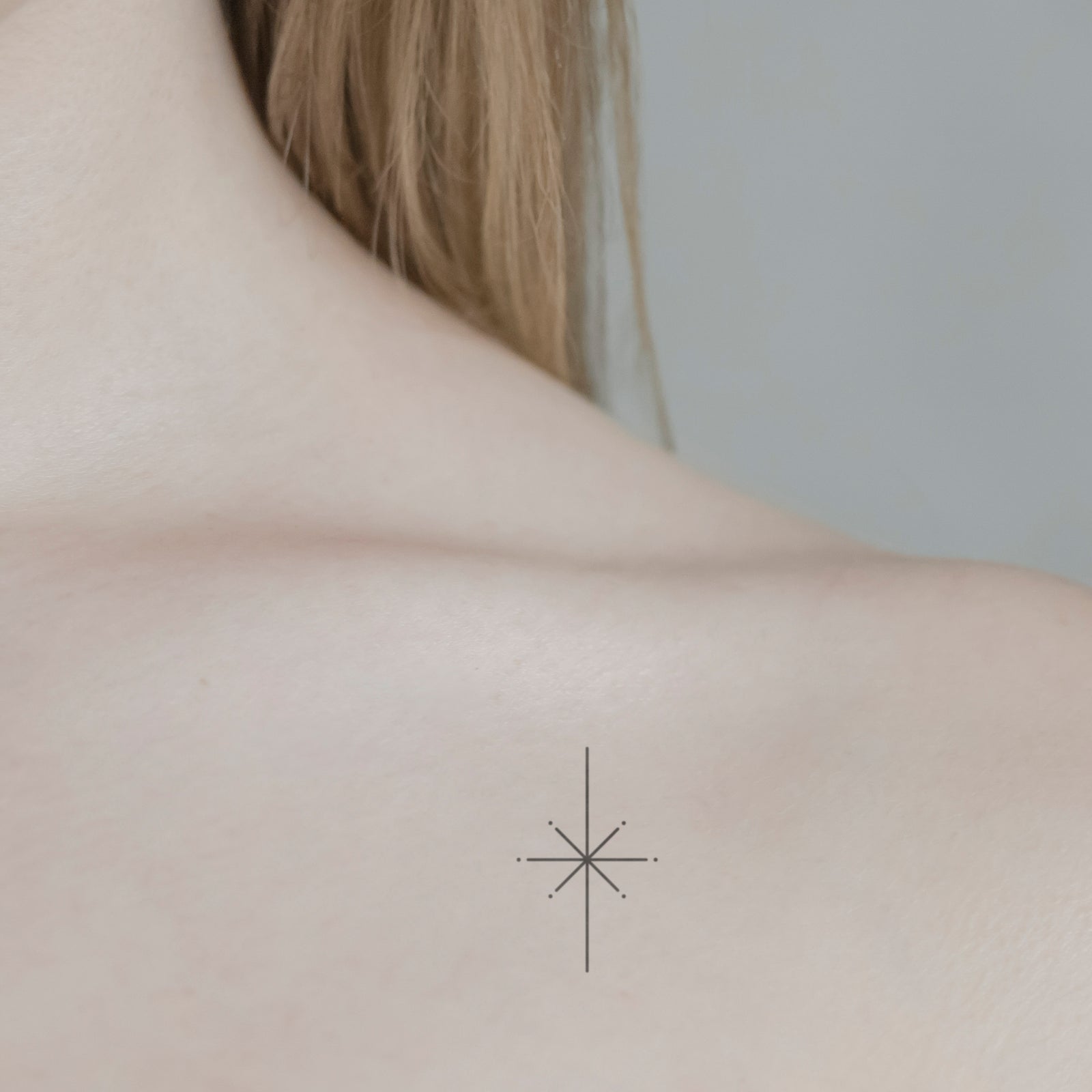 Stern Linie Tattoo von minink, der Marke für temporäre Tattoos.