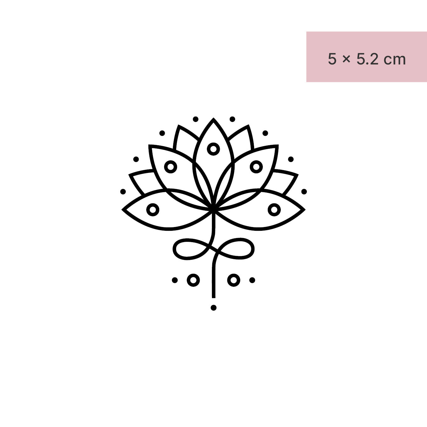 Grosser Lotus Tattoo von minink, der Marke für temporäre Tattoos.