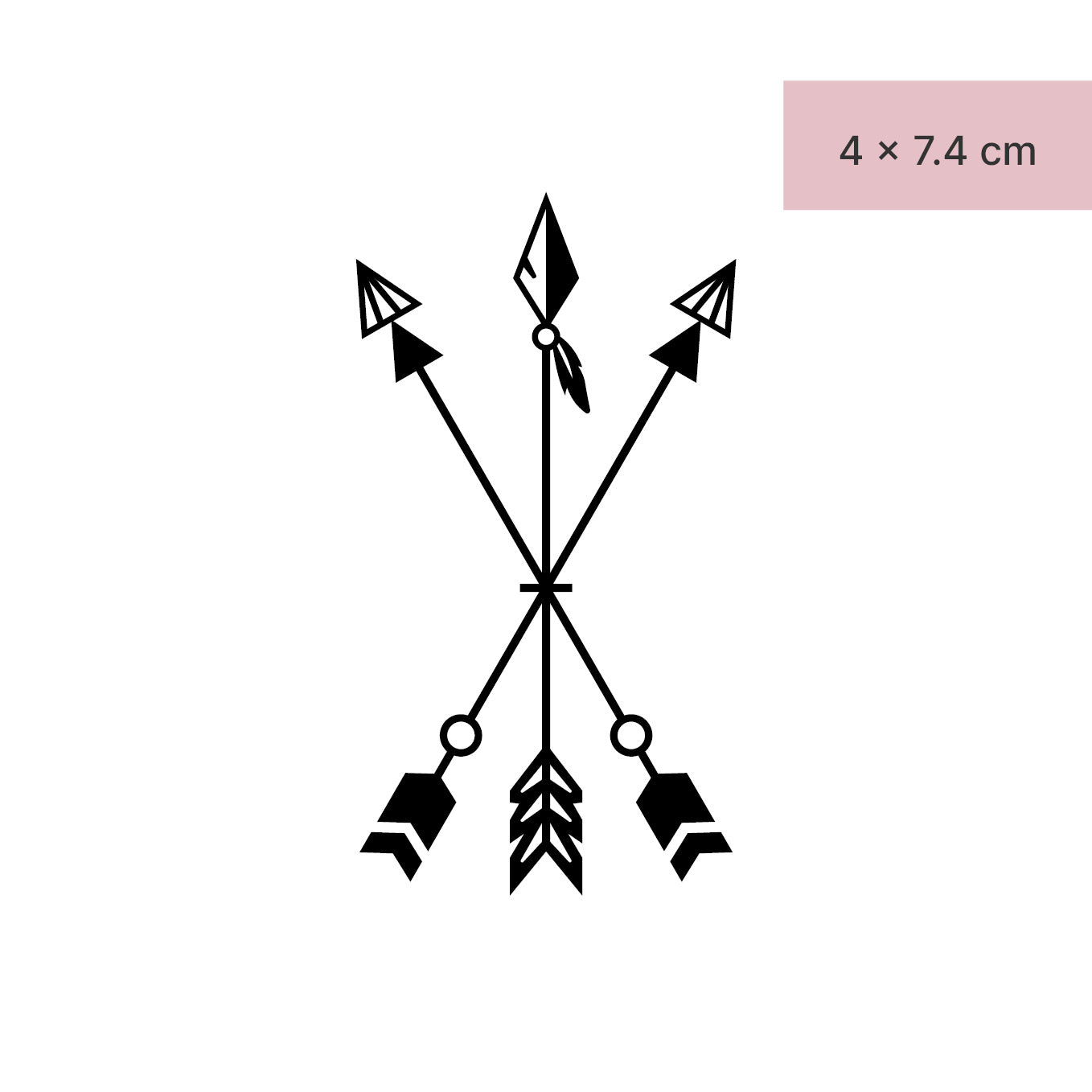 Drei Pfeile Tattoo von minink, der Marke für temporäre Tattoos.