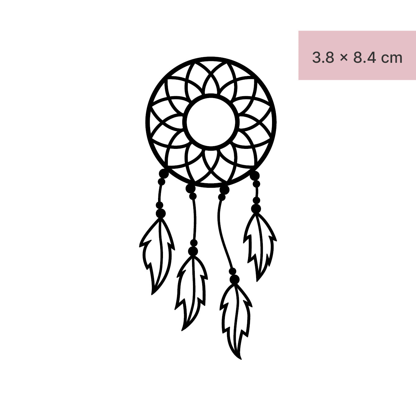 Feder Traumfänger Tattoo von minink, der Marke für temporäre Tattoos.