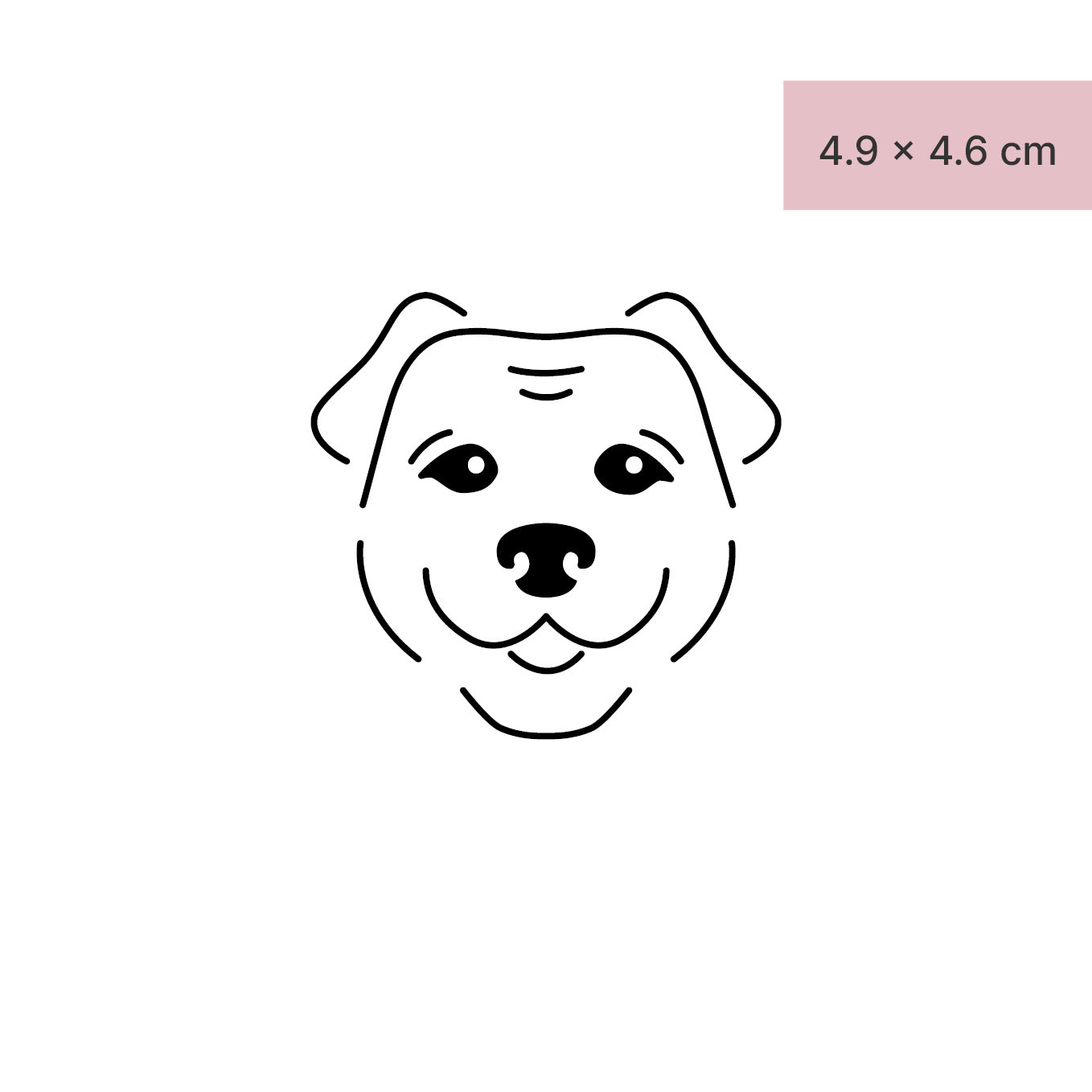 Lachender Hund Tattoo von minink, der Marke für temporäre Tattoos.