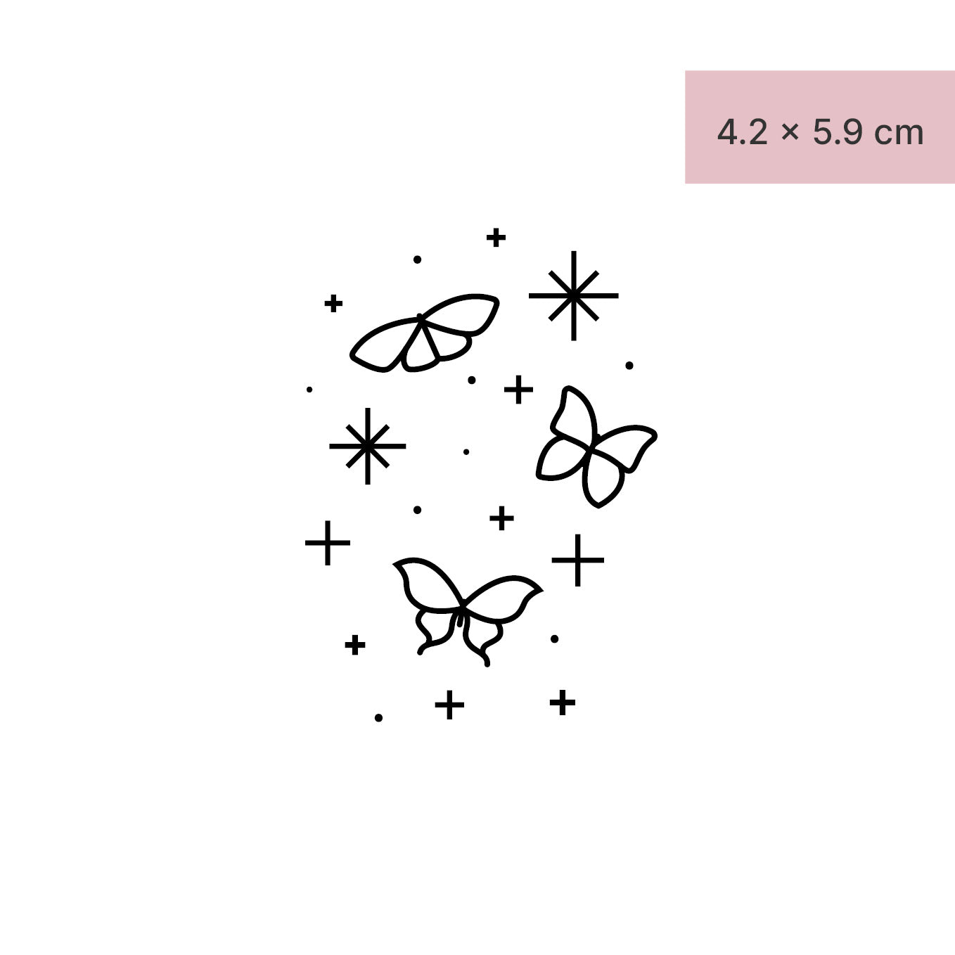 Schmetterlinge mit Symbolen Tattoo von minink, der Marke für temporäre Tattoos.