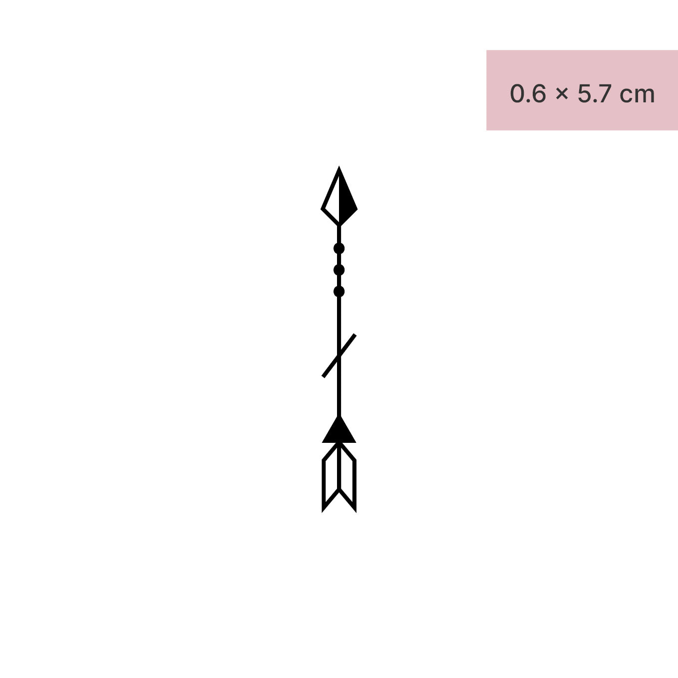 Dünner Pfeil Tattoo von minink, der Marke für temporäre Tattoos.