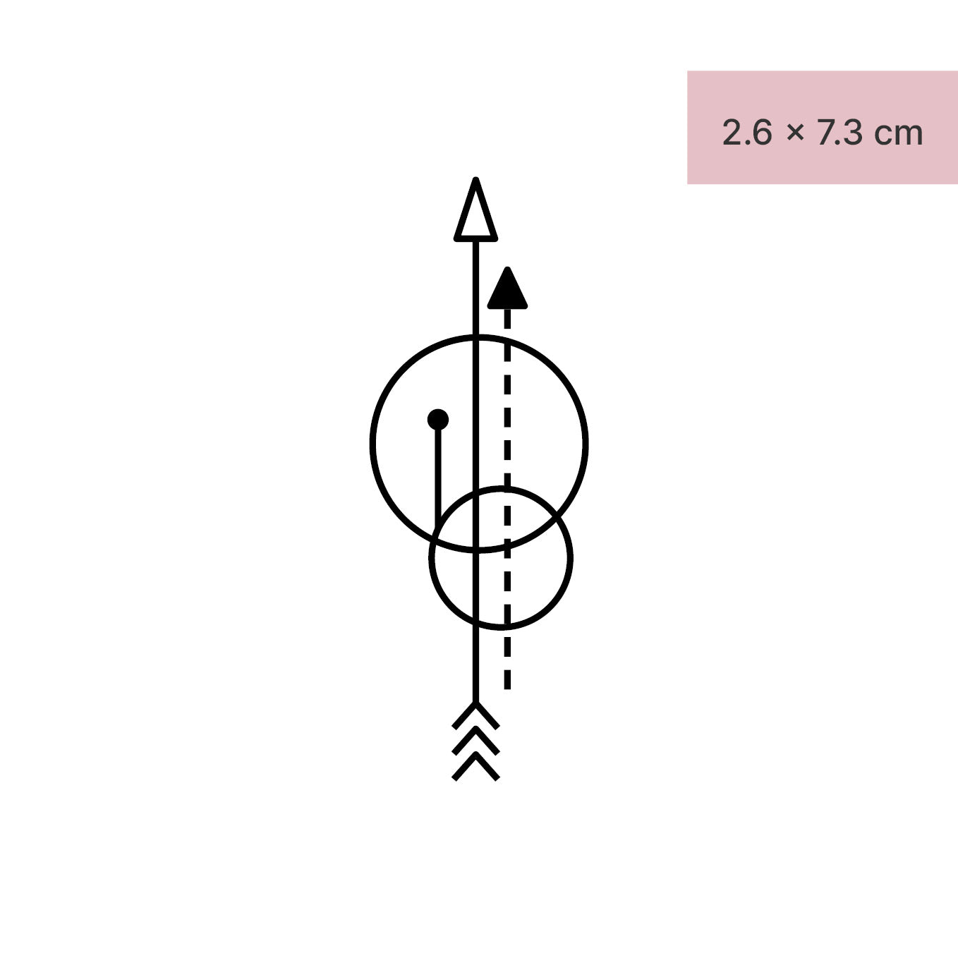 Pfeile und Kreise Tattoo von minink, der Marke für temporäre Tattoos.