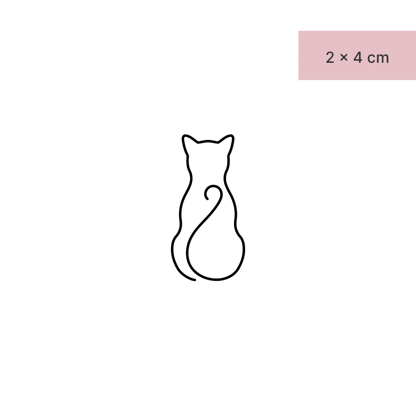 Katze Rückenansicht Tattoo von minink, der Marke für temporäre Tattoos.