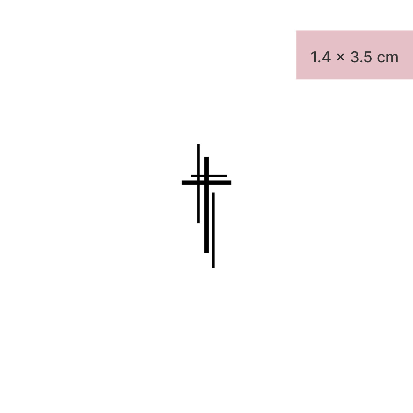 Künstlerisches Kreuz Tattoo von minink, der Marke für temporäre Tattoos.