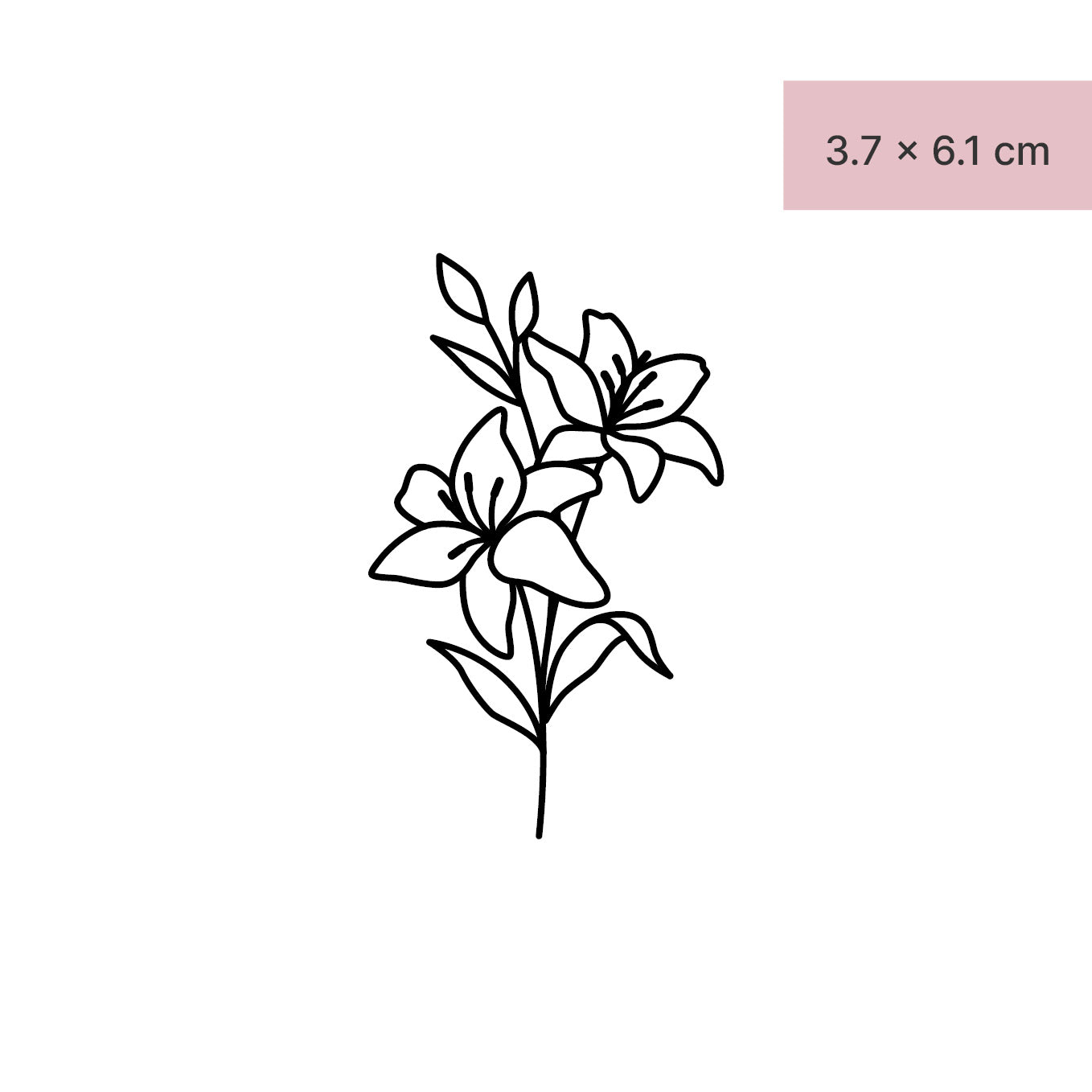 Lilien mit Blätter Tattoo von minink, der Marke für temporäre Tattoos.