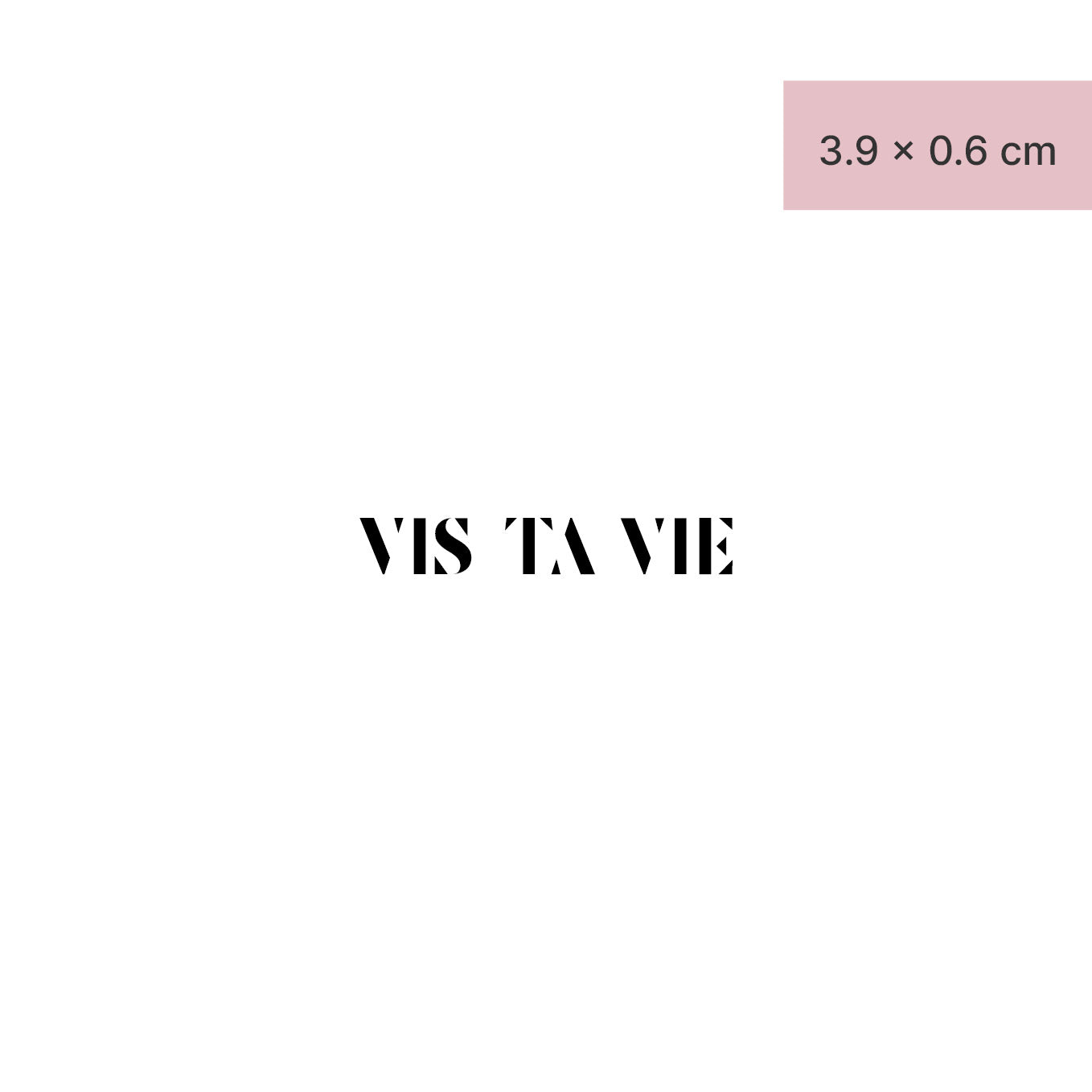 Schriftzug Tattoo VIS TA VIE von minink, der Marke für temporäre Tattoos.