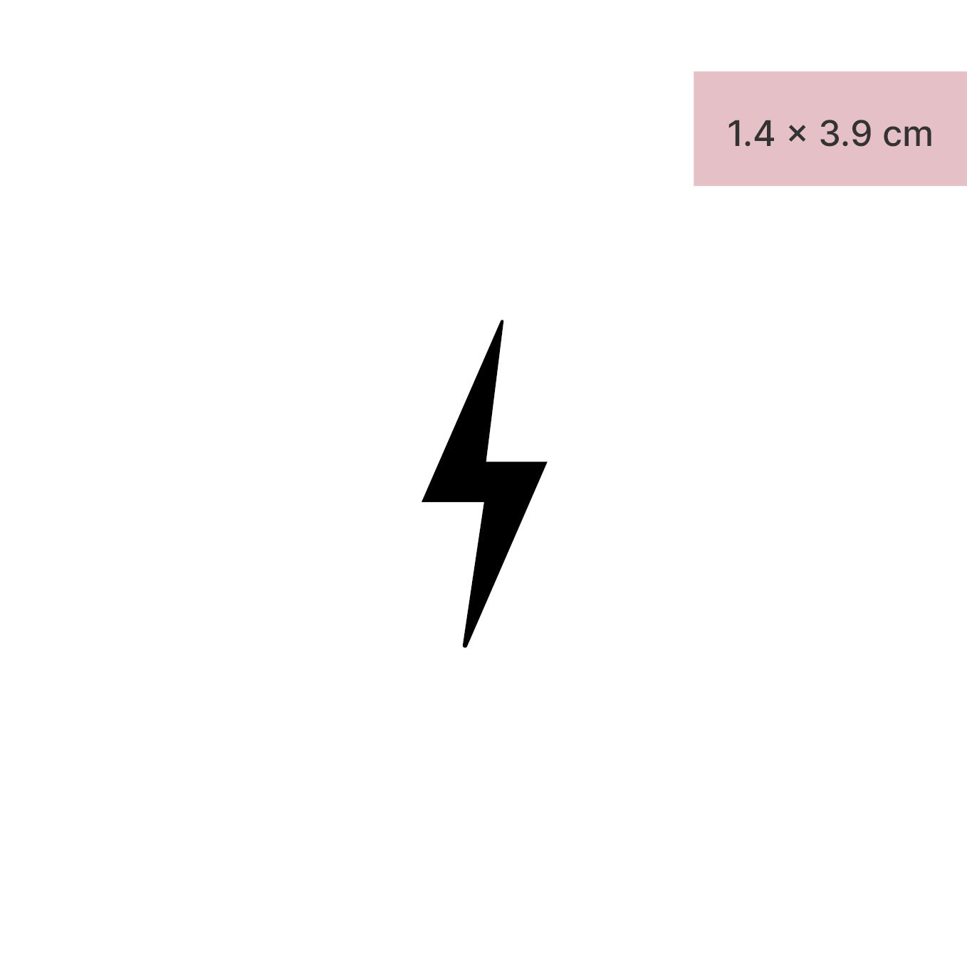 Schwarzer Blitz Tattoo von minink, der Marke für temporäre Tattoos.