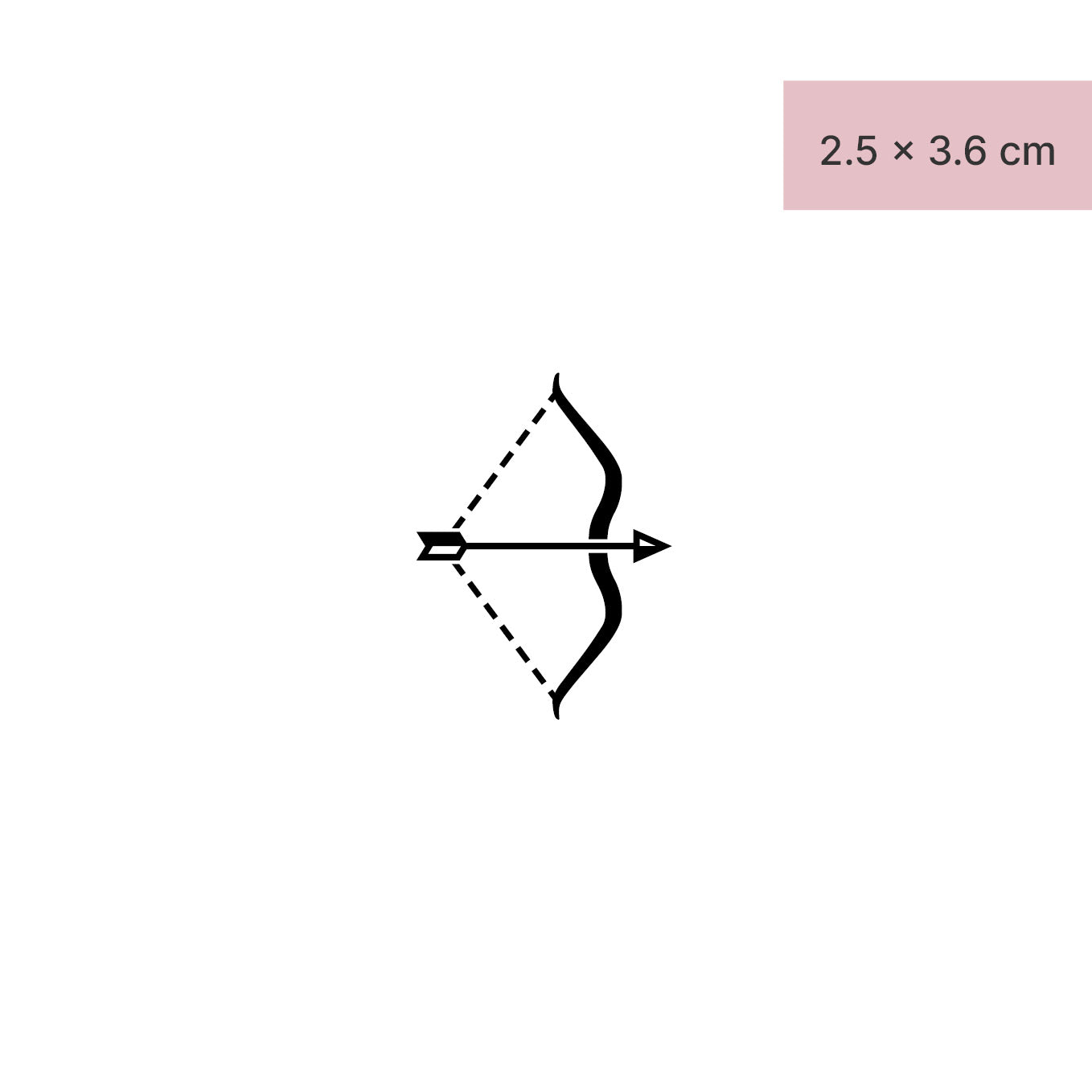 Pfeil und Bogen Tattoo von minink, der Marke für temporäre Tattoos.