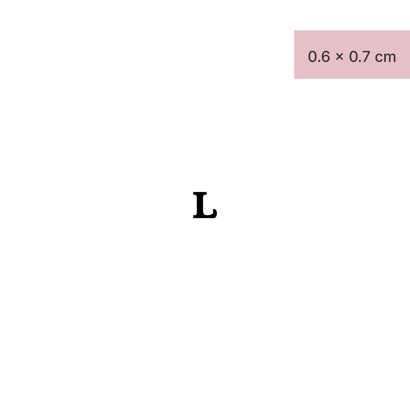 Schriftzug Tattoo Grossbuchstabe: L von minink, der Marke für temporäre Tattoos.