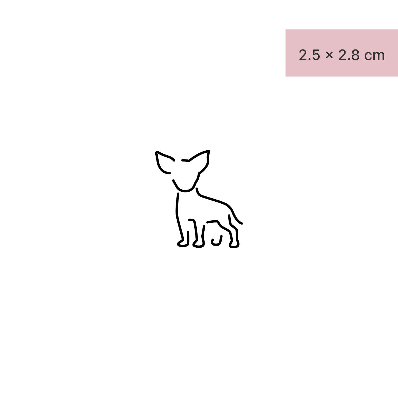 Kleiner Hund Tattoo von minink, der Marke für temporäre Tattoos.