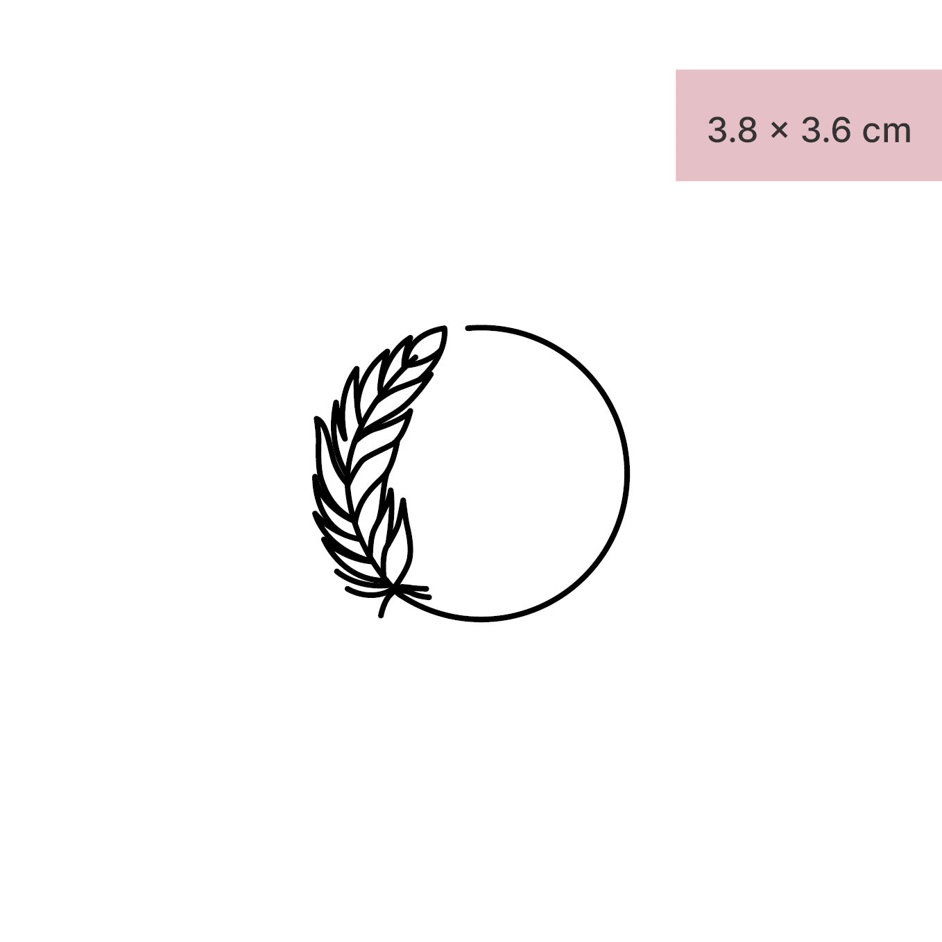 Feder mit Kreis Tattoo von minink, der Marke für temporäre Tattoos.