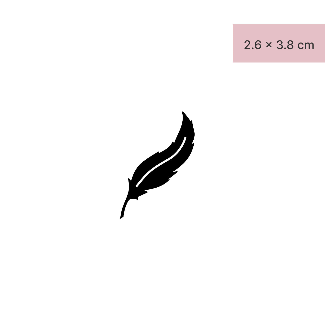 Feder ausgefüllt  Tattoo von minink, der Marke für temporäre Tattoos.