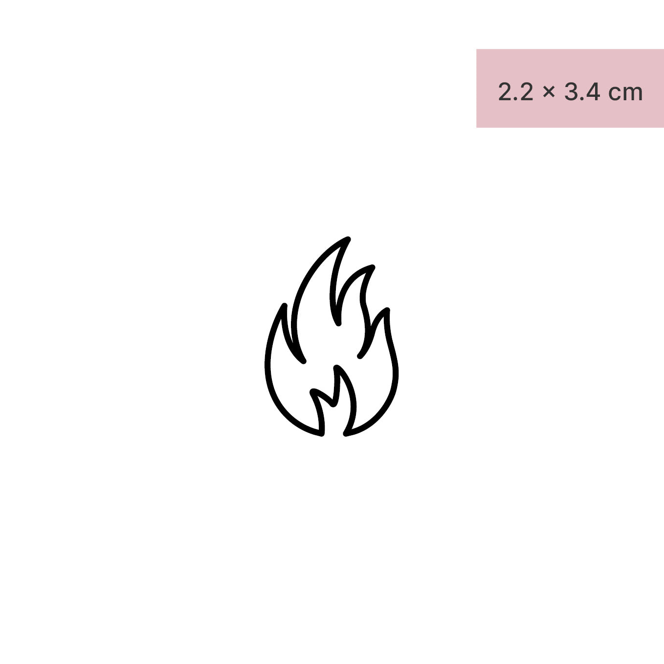 Grosse Flamme Tattoo von minink, der Marke für temporäre Tattoos.