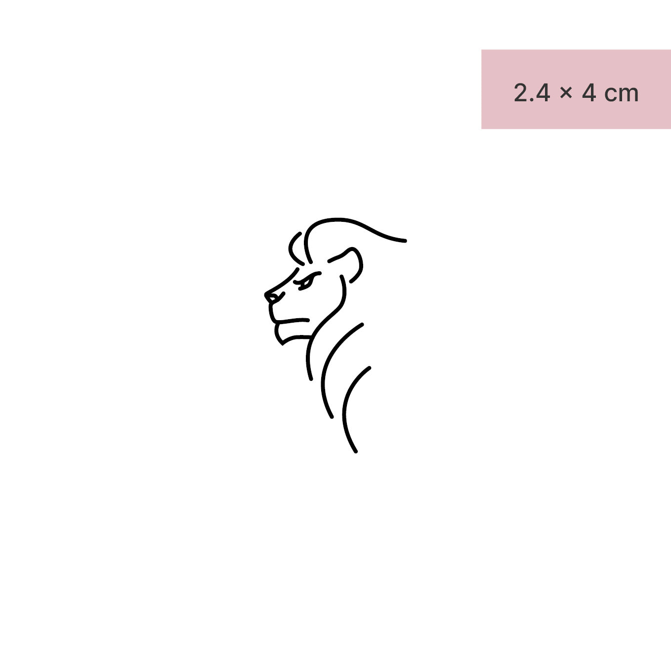 Löwenkopf Tattoo von minink, der Marke für temporäre Tattoos.