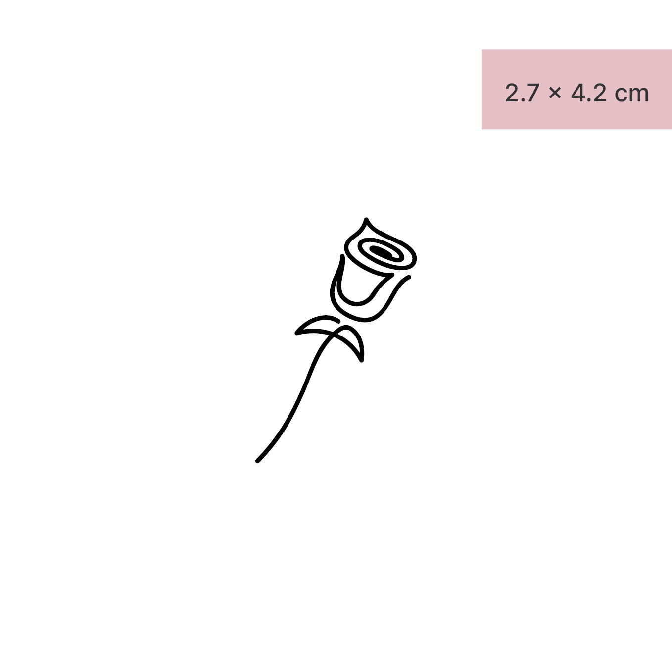 Rose mit Stiel Tattoo von minink, der Marke für temporäre Tattoos.